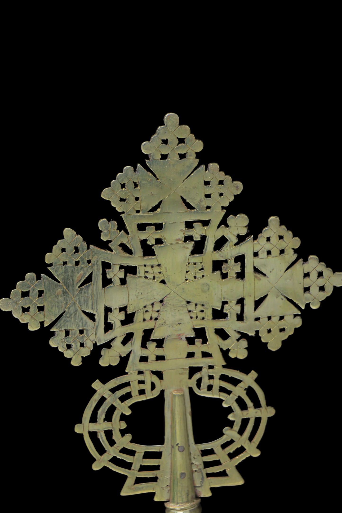 Ethiopian Coptic Processional Cross 36cm - Handmade Mixed Metal Orthodox Cross